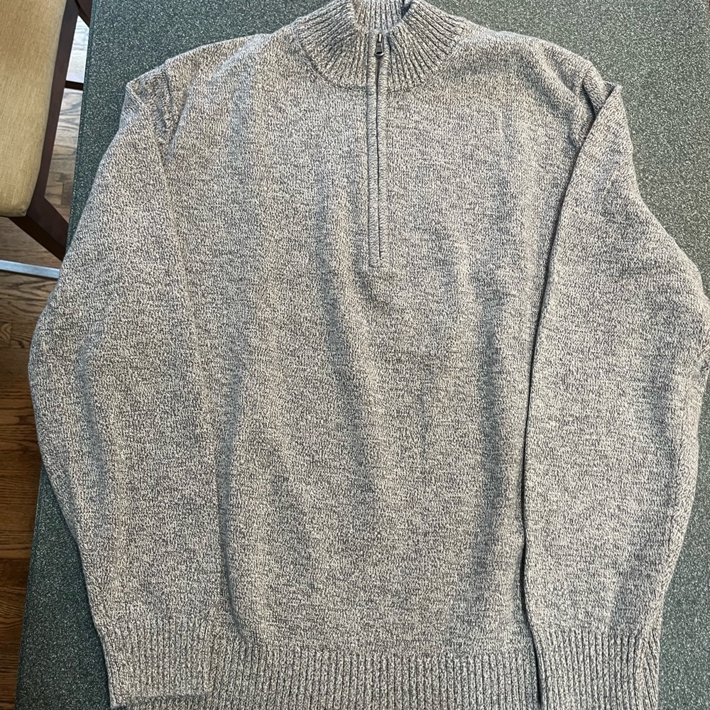 Men's Gray Half-Zip Sweater
